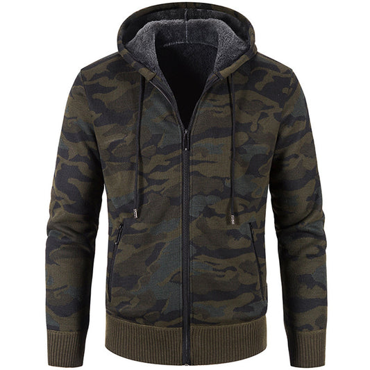 Outer Wear Camouflage Trend Sweater Top Clothes Men's Cardigan