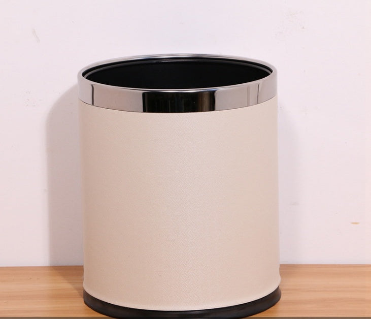 Hotel trash can fire home office double thickening creative coverless KTV room stainless steel storage bucket