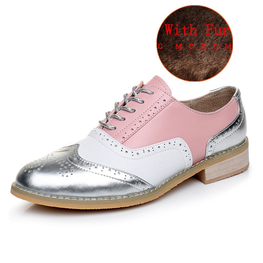 British style color matching shoes