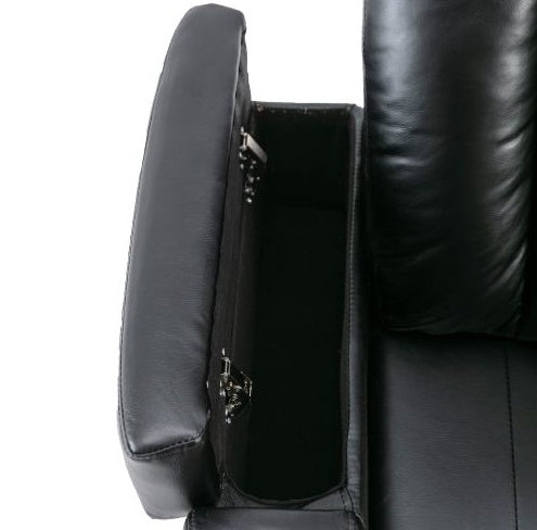 Premium Power Recliner With Storage Arms, Cupholders, Swivel Tray Table And Cell Phone Stand,Black
