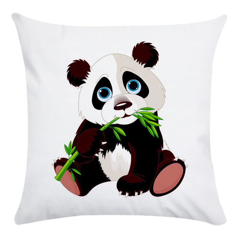 Cartoon Panda Super Soft Cotton Throwing Pillow Cover ShopWithASmile7.com