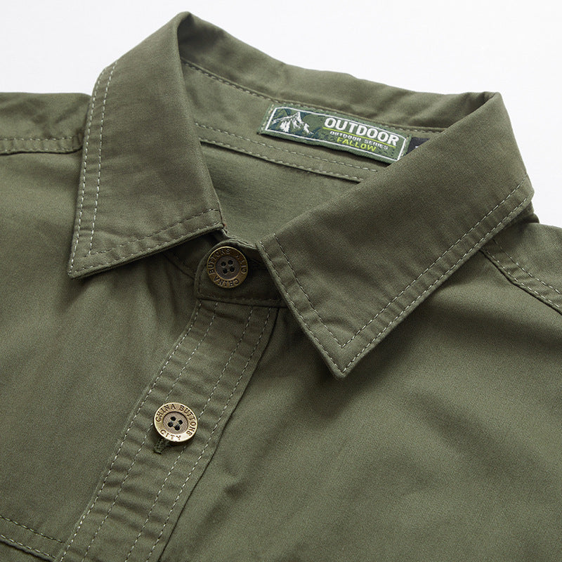 Autumn Workwear Shirt Men's Plus Size ShopWithASmile.com
