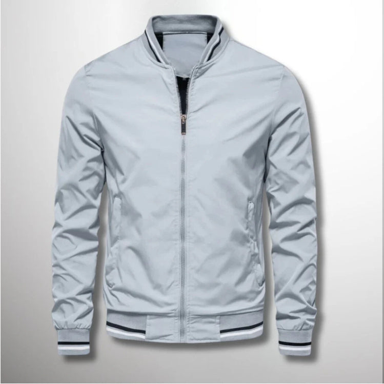 Men's Striped Zip-up Jacket With Pockets Fashion Casual Outerwear Sports Baseball Clothing Spring And Fall ShopWithASmile.com