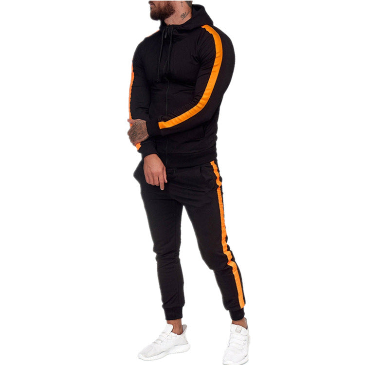 Men's Zip Shirt Hooded Sports Suit
