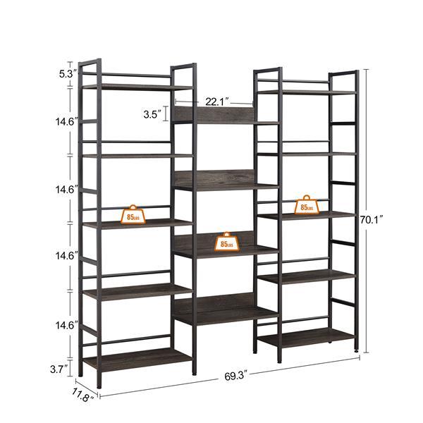 Large Open Bookshelves , Dark Grey