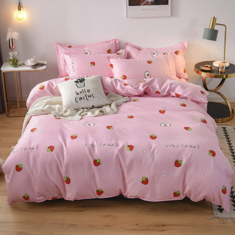 Three-piece fall/winter bed quilt cover