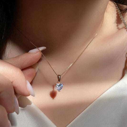 Fashion Love Pendant Alloy Diamond-studded Necklace Women ShopWithASmile7.com