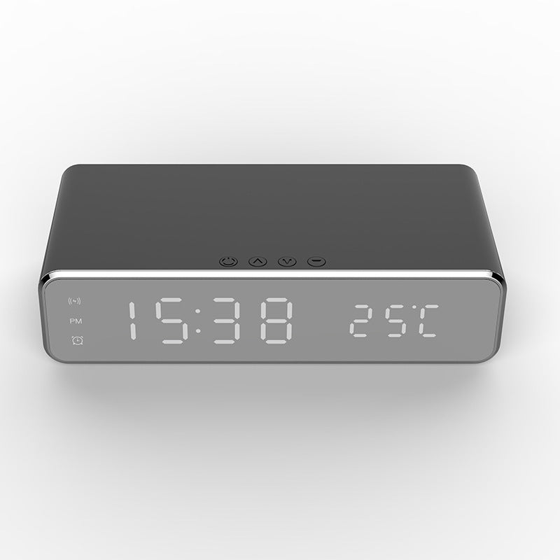 LED Electric Alarm Clock With Wireless Charger Desktop Digital Despertador Thermometer Clock HD Mirror Clock Watch Table Decor My Store