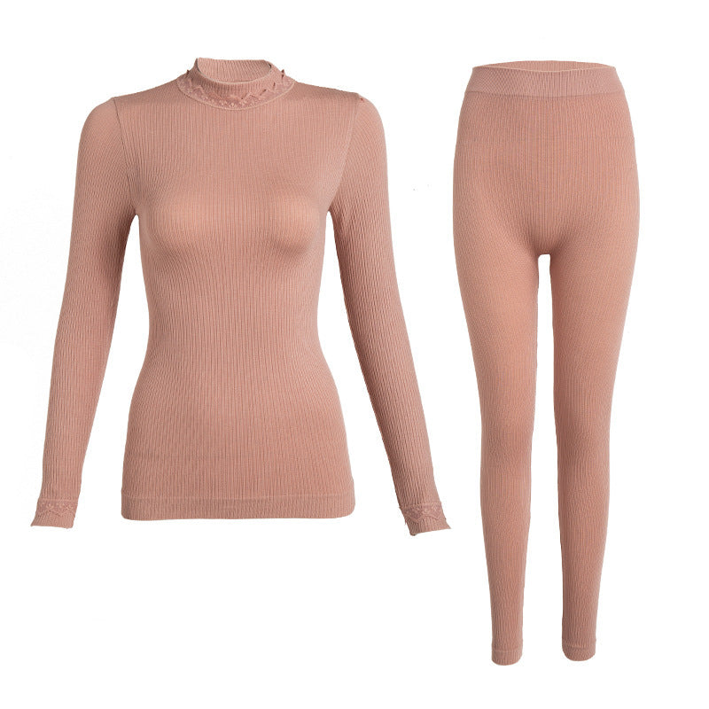 Thermal Underwear Women's Lace Mid-collar Acrylic ShopWithASmile7.com