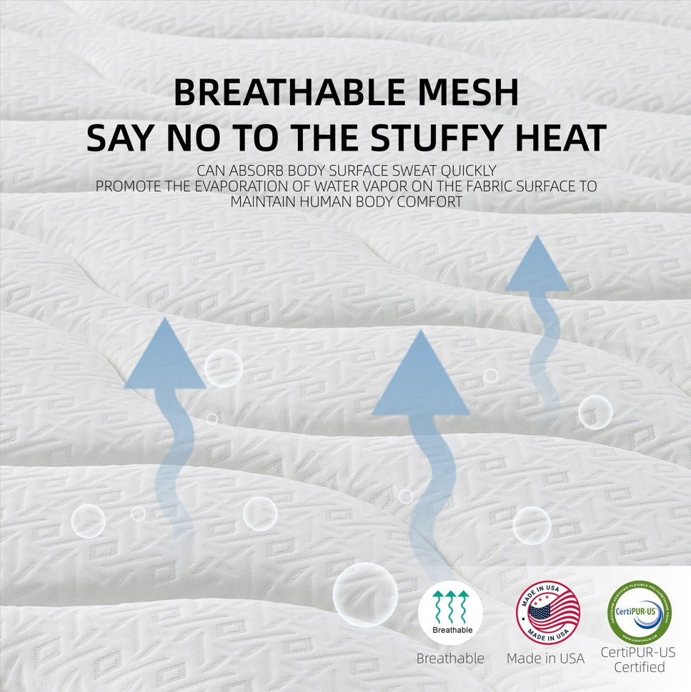Full Size Mattress,10 Inch Hybrid Mattress In A Box With Gel Memory Foam,Individually Wrapped Pocket Coils Innerspring For Breathable And Durable Support, CertiPUR-US Certified