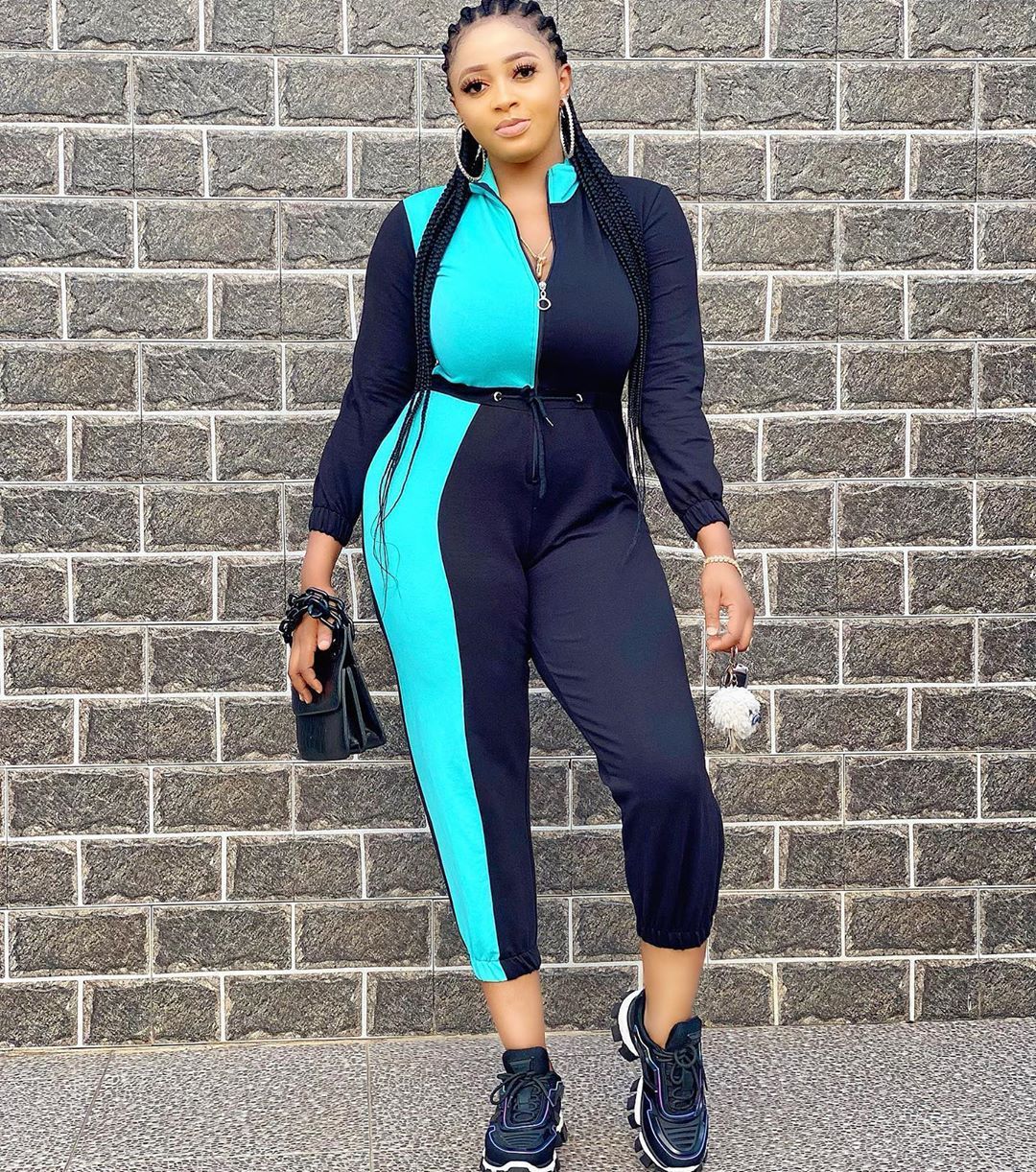 Women's Colorblock Long Sleeve Jumpsuit ShopWithASmile7.com