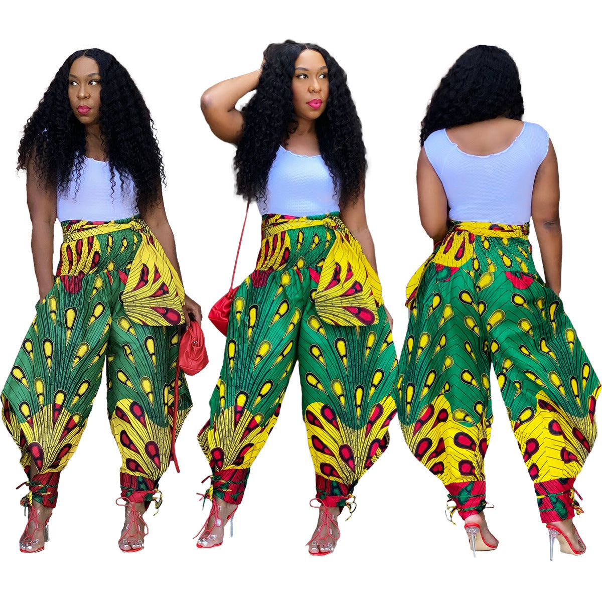 Women's New Positioning Print Wide Leg Casual Pants