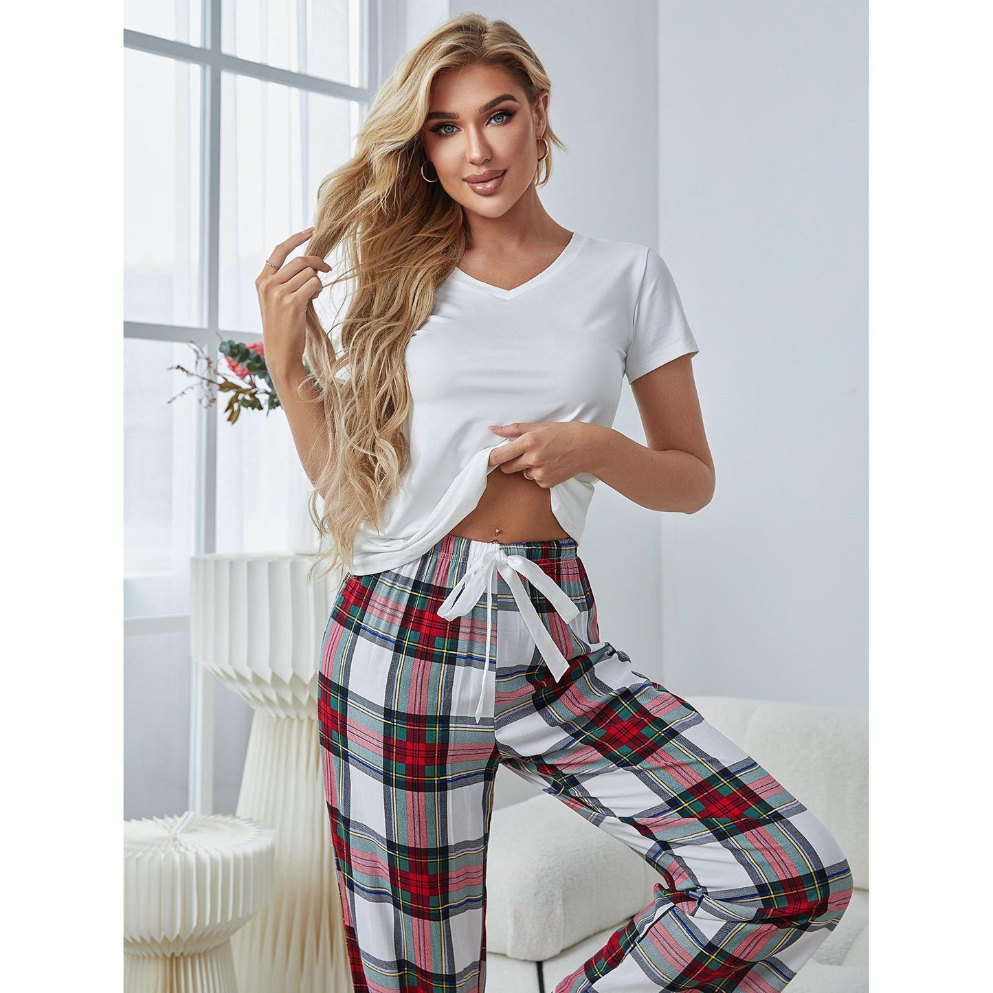 Short Sleeved Trousers Homewear Suit