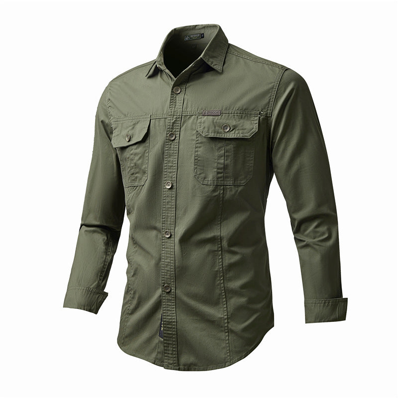 Autumn Workwear Shirt Men's Plus Size ShopWithASmile.com