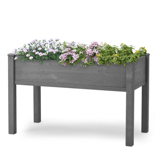 Raised Garden Bed With Legs, Elevated Wooden Planter Box For Outdoor Plants