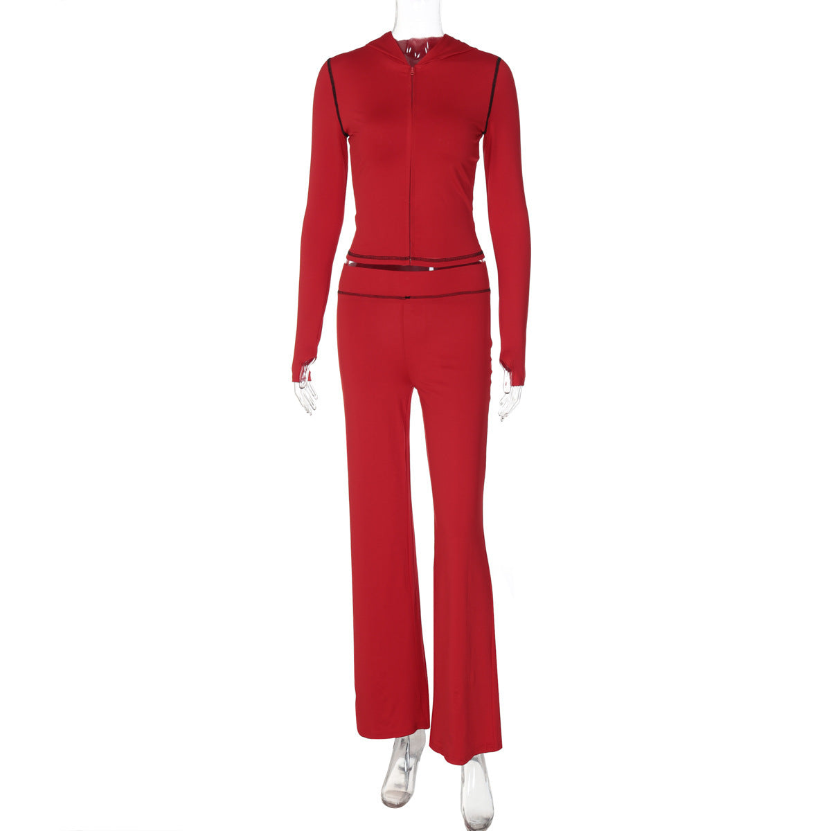Top Leopard Print High Waist Tight Trousers Suit Women