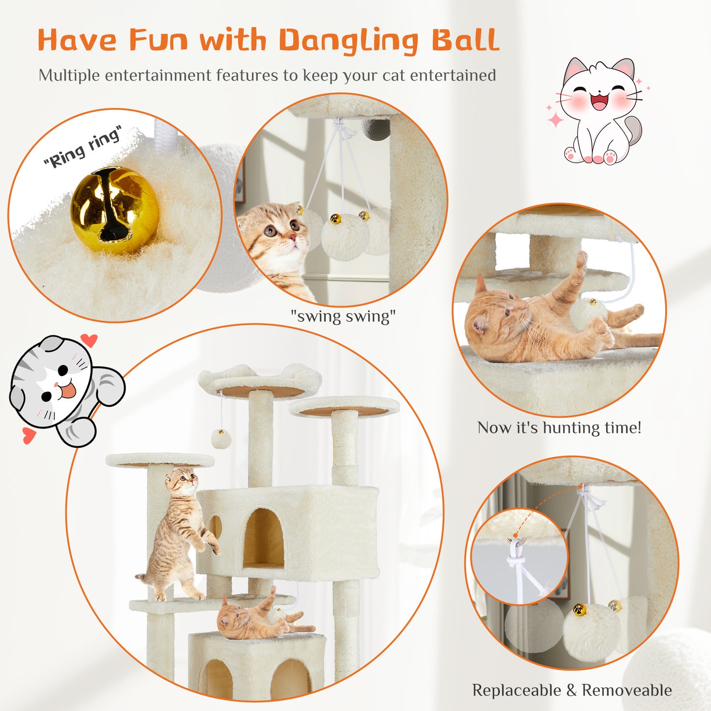 Multi Functional Cat Treehouse Cat Climbing Frame ShopWithASmile7.com