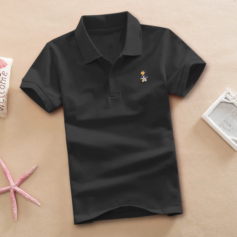 Short-sleeved T-shirt Middle And Big Children's Summer Polo Shirt Performance School Uniform ShopWithASmile7.com