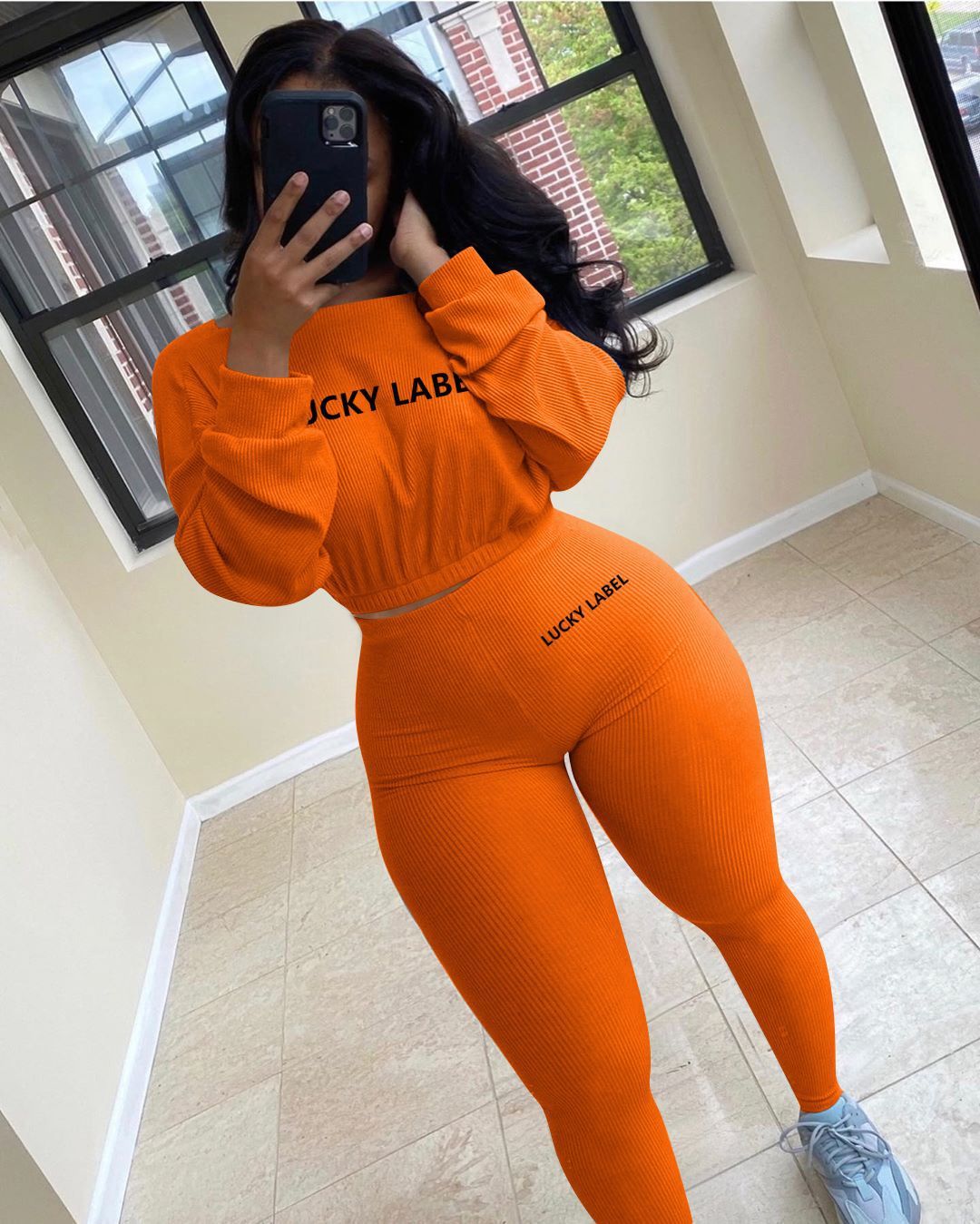 Letter embroidery sports casual suit