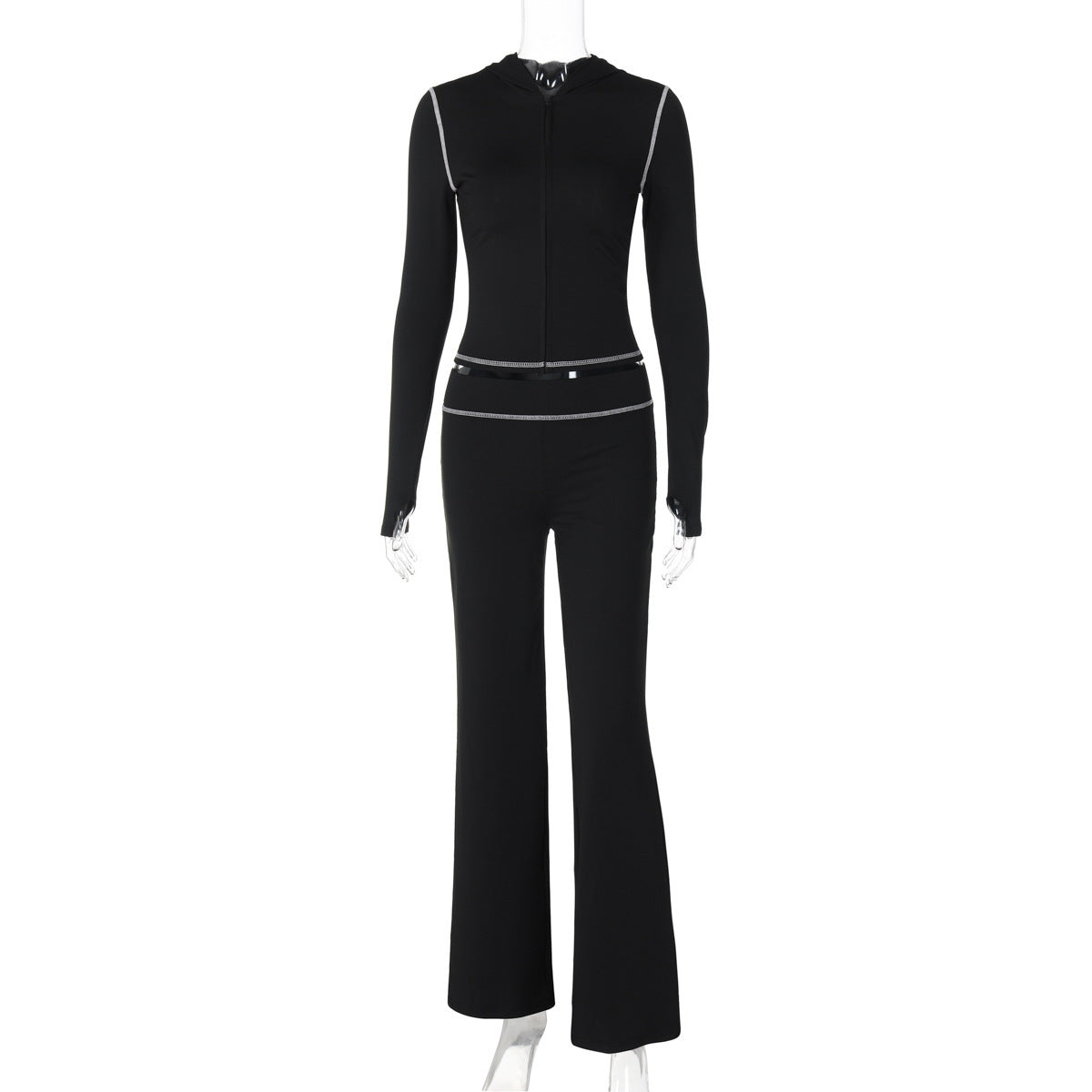 Top Leopard Print High Waist Tight Trousers Suit Women