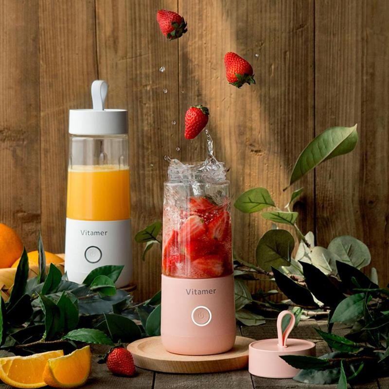 350ml Portable USB Blender Juicer – Rechargeable Electric Smoothie & Juice Maker with Tritan Bottle