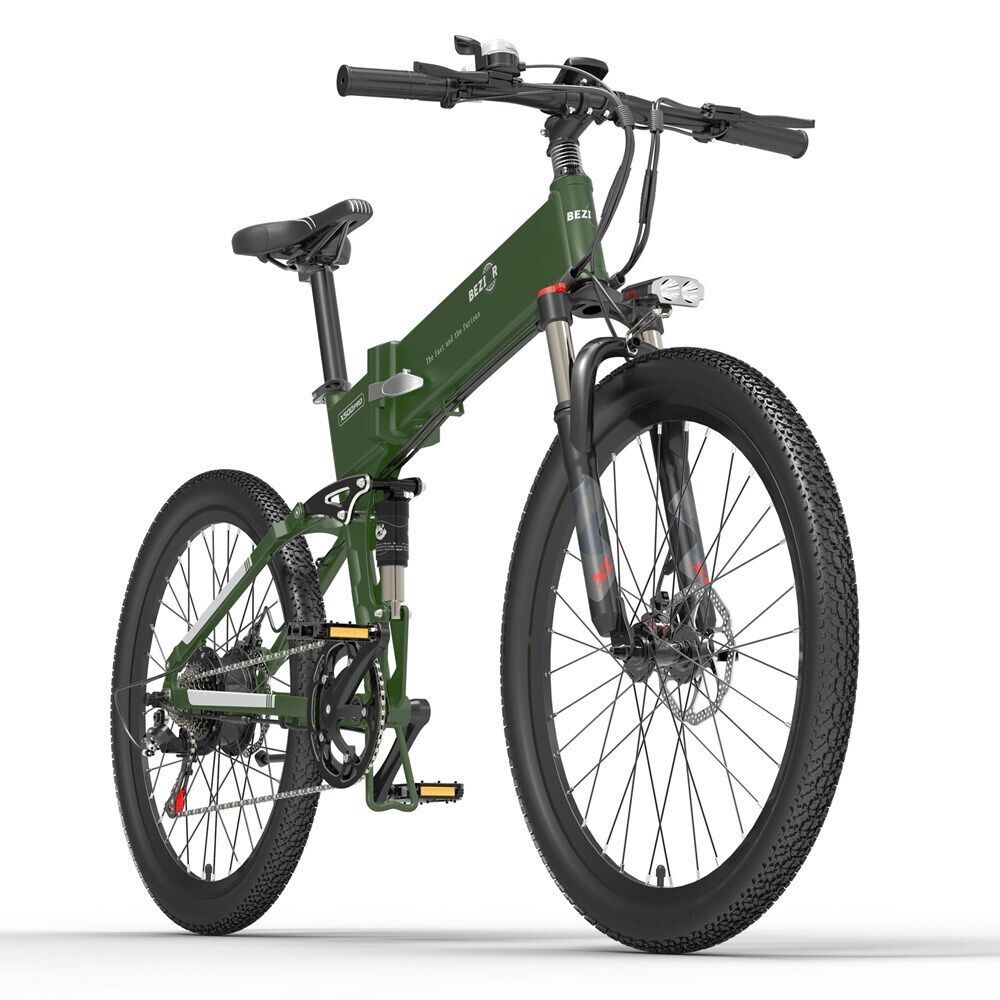BEZIOR X500PRO Folding Electric Bike – 500W Motor, 48V 10.4Ah Battery, 26” Mountain E-Bike for Adults