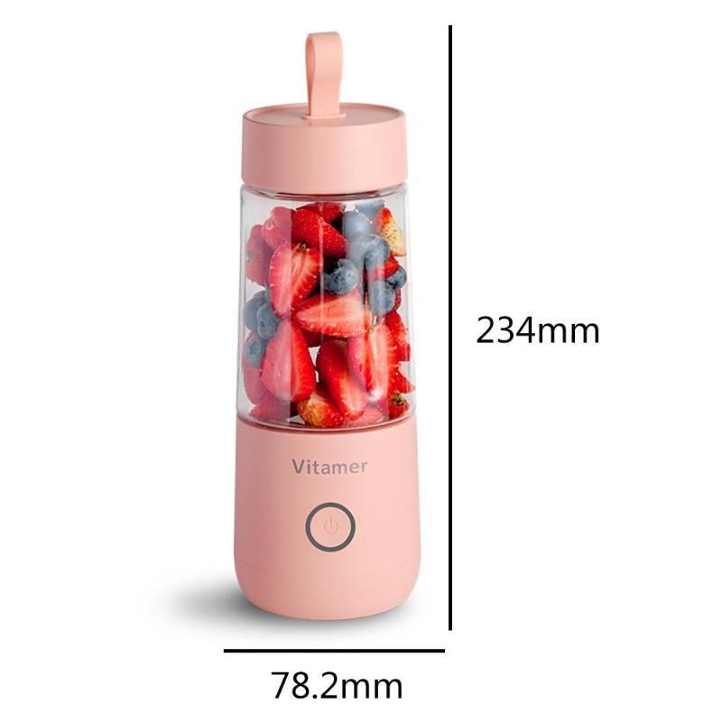 350ml Portable USB Blender Juicer – Rechargeable Electric Smoothie & Juice Maker with Tritan Bottle