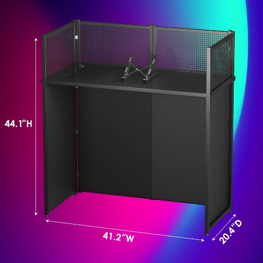 Portable DJ Facade Booth With Black And White Lighting Scrims ShopWithASmile7.com