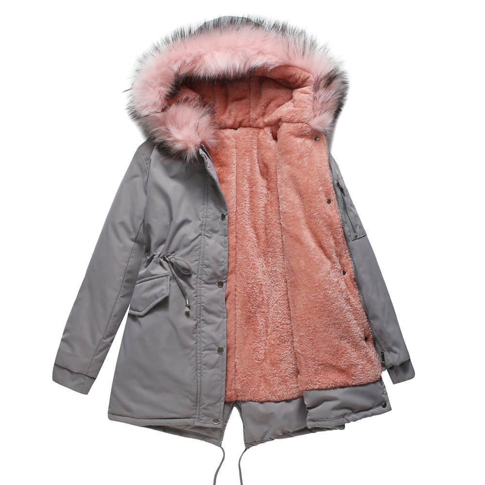 Parka Cotton-padded Coat Mid-length Hooded ShopWithASmile7.com