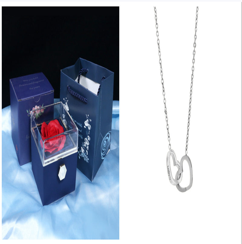 Rotating Soap Flower Rose Gift Box Creative Rotating Rose Jewelry Packaging Box Valentine's Day Gift For Women ShopWithASmile7.com