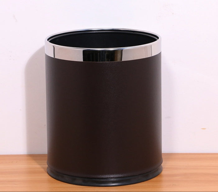 Hotel trash can fire home office double thickening creative coverless KTV room stainless steel storage bucket