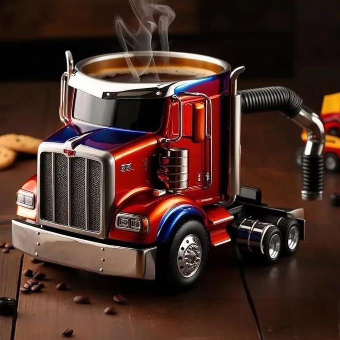 Durable Truck Coffee Mug Semi Truck Handcrafted Coffee Cup Semi-trailer Shaped Semi-Truck Coffee Mugs For Family ShopWithASmile7.com