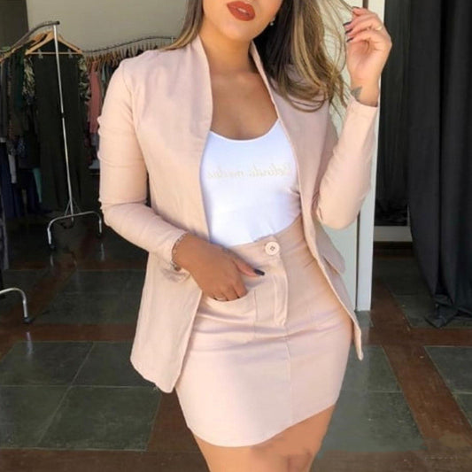 European And American New Long-sleeved Slim Suit Skirt