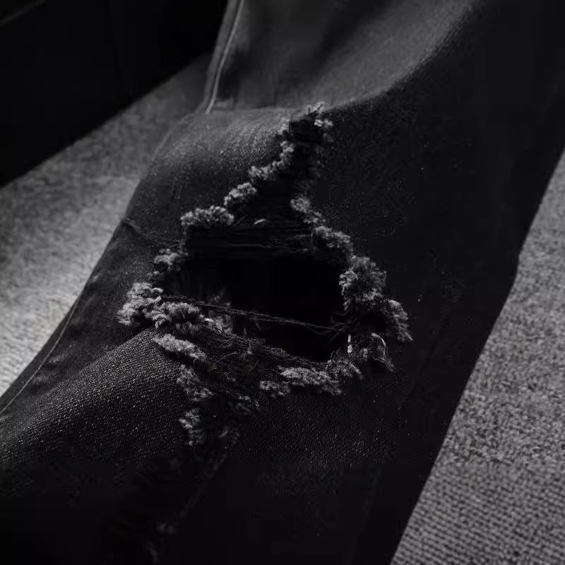 Dazzling Color Letters Black Men's Jeans ShopWithASmile.com