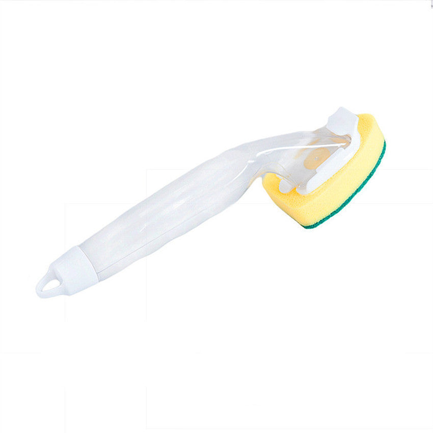 Automatic Liquid Filling Long Handle Sponge Cleaning Brush Kitchen Artifact