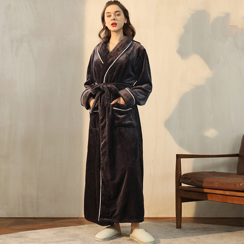 Thickened Pineapple Flannel Couple Nightgown Fashion