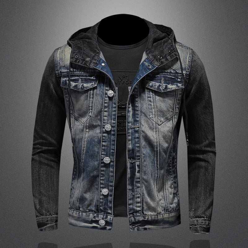 Men's Fashion Casual Slim-fit Hood Denim Jacket