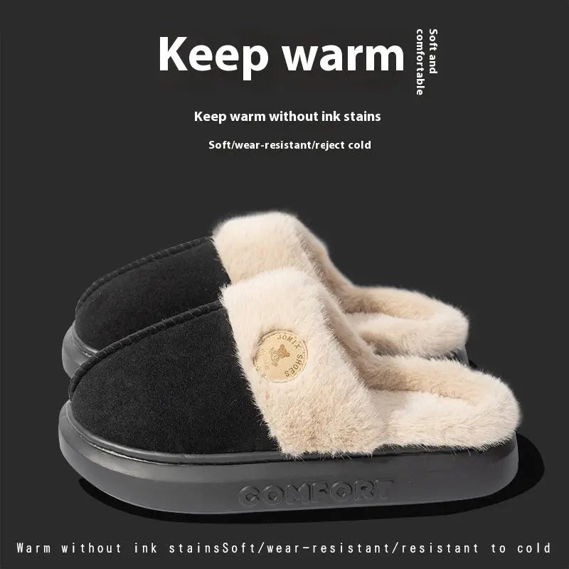 New Plush Slippers For Women Men Winter Warm Home Slipper Indoor Thick-soled Fleece Shoes My Store