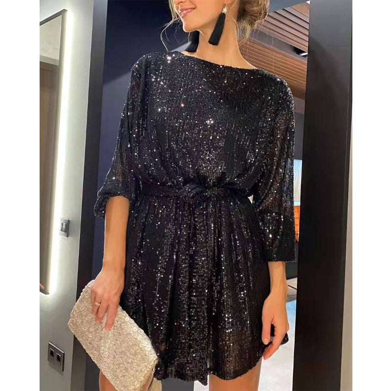 European And American Festival Party Sparkling Beaded Dress Dinner Suit