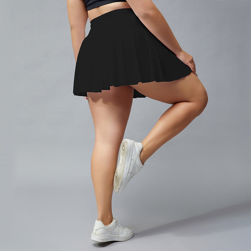 Plus Size Fitness Shorts Women's Anti-exposure Outdoor Tennis Skirt