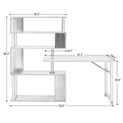 Home Office Computer Desk L-shaped Corner Table ShopWithASmile.com
