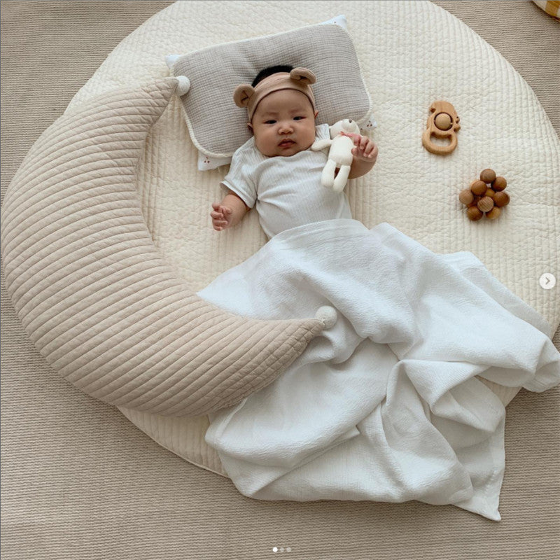 Ins Cotton Fur Ball Moon Pillow Cushion Baby Removable And Washable Breastfeed Pillow