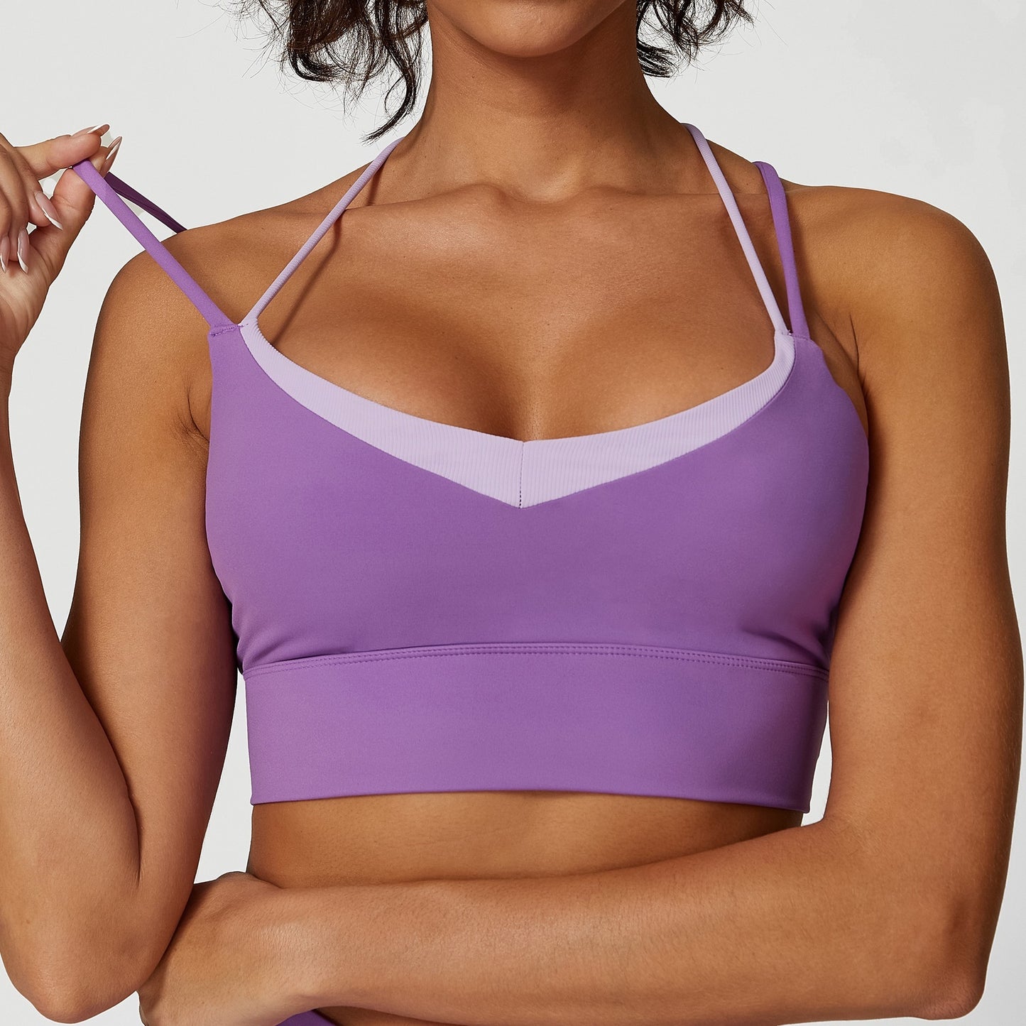 Color Matching Cross Beauty Back Exercise Underwear High Waist Yoga Trousers
