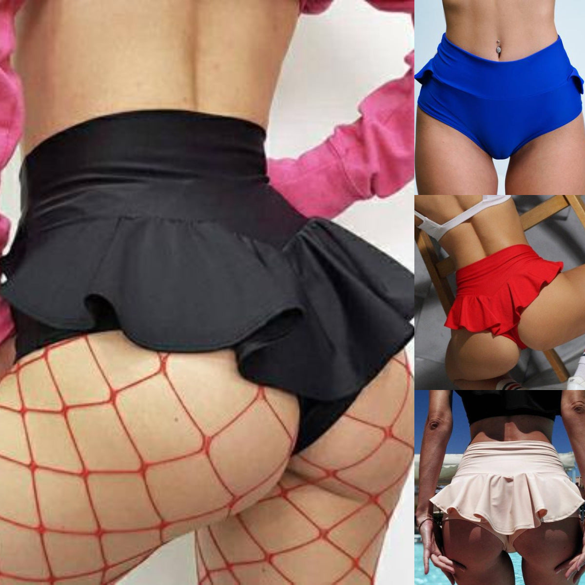 High Waist Slim Ruffle Yoga Hip Lift And Abdominal Shorts