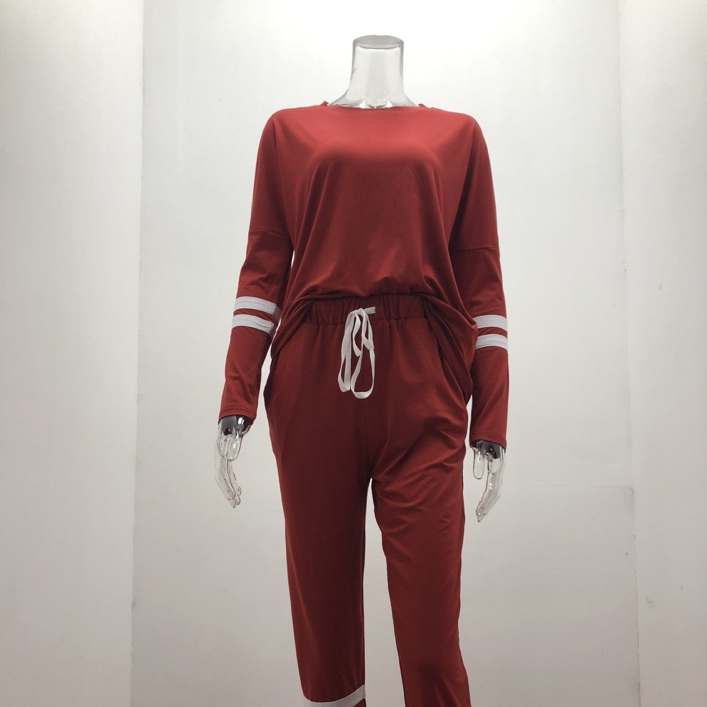 Women's Clothing Plus Size Loose-fitting Solid Color Long Sleeves Casual Suit ShopWithASmile7.com