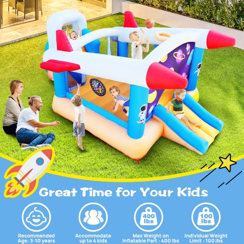 6 In 1 Outdoor Indoor Inflatable Bouncer For Kids Target Ball Basketball Slide With Blower ShopWithASmile7.com