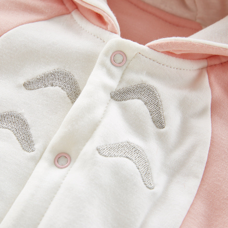The new cotton padded cotton baby romper thickened chinchilla hooded cotton baby Onesies newborn go climbing clothes ShopWithASmile7.com