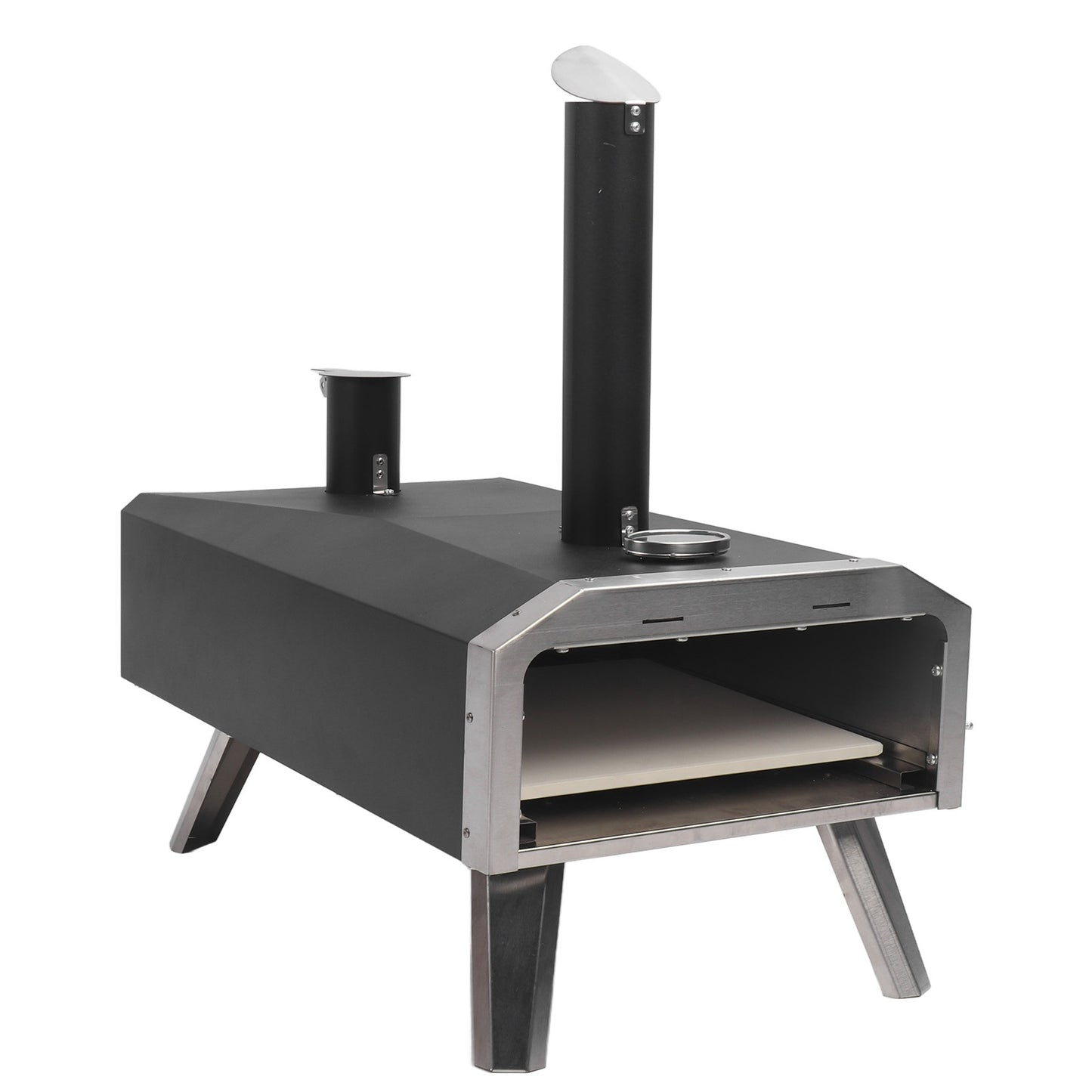 Outdoor Pizza Oven Wood Fired Maker Outside Stove 12in Portable Stainless Steel for Backyard ShopWithASmile.com