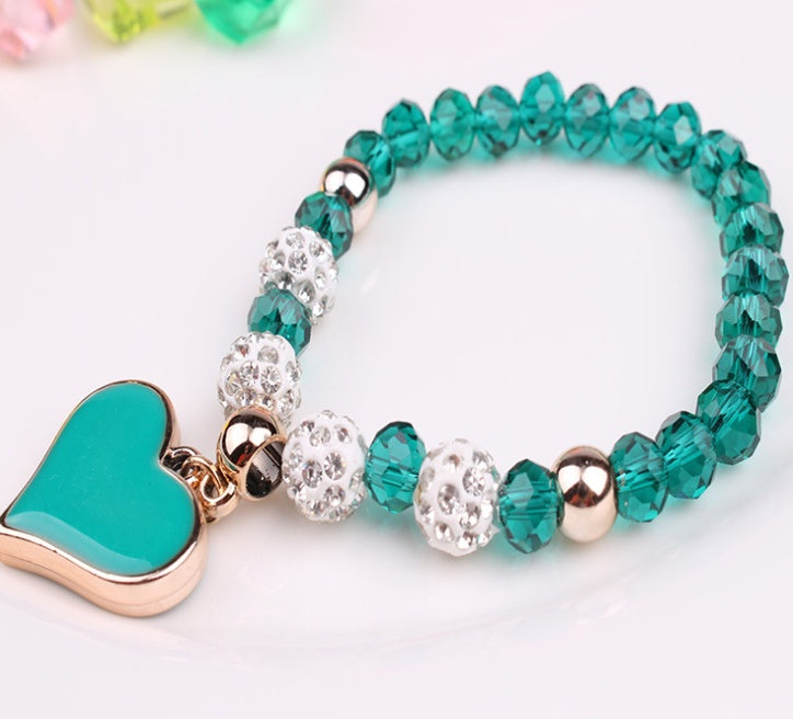 Elastic Crystal Bracelet & Bangle Heart Bracelets ShopWithASmile.com