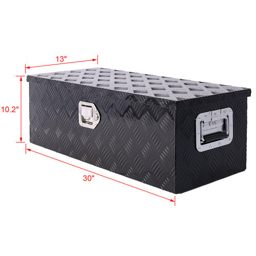 30inch Aluminum Tool Box,heavy Duty Truck Bed Tool Box,outdoor Trailer Pickup Storage Tool Box,RV Storage Organizer,underbody Box W Lock Keys,black